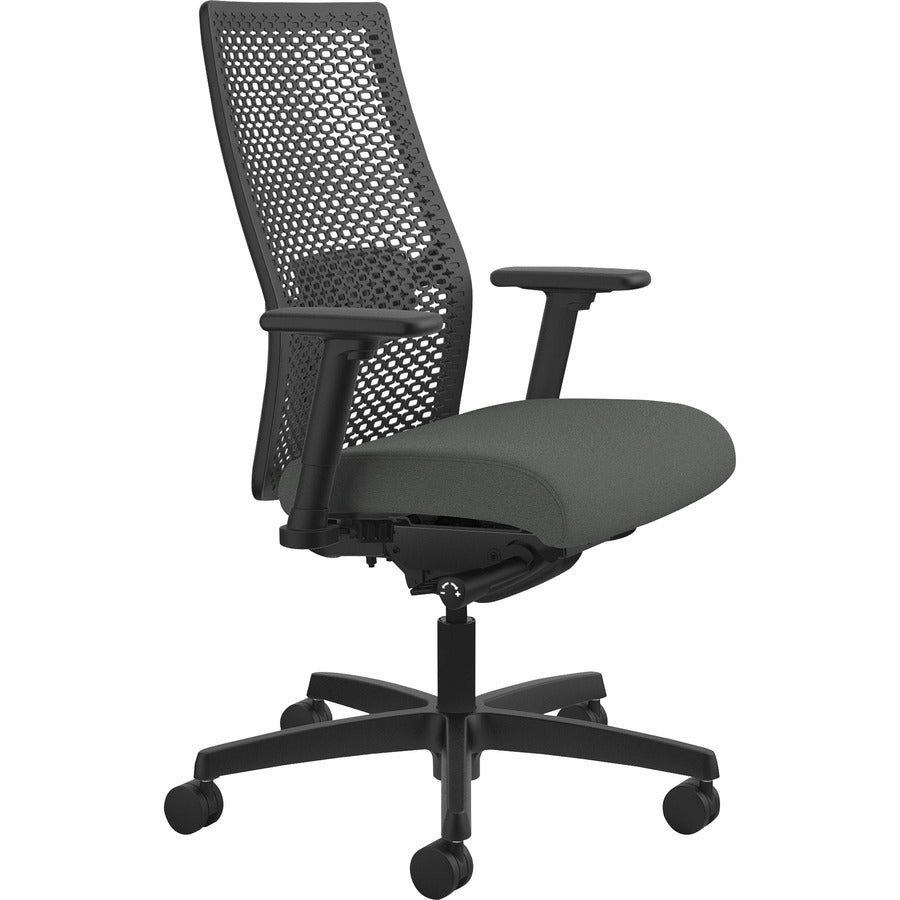 HON Ignition ReActiv Chair - Iron Ore Seat Color - Fabric Seat Material - Black Back Color - Mesh Back Material - Black Frame Color - Mid Back - Iron Ore - 1 Each