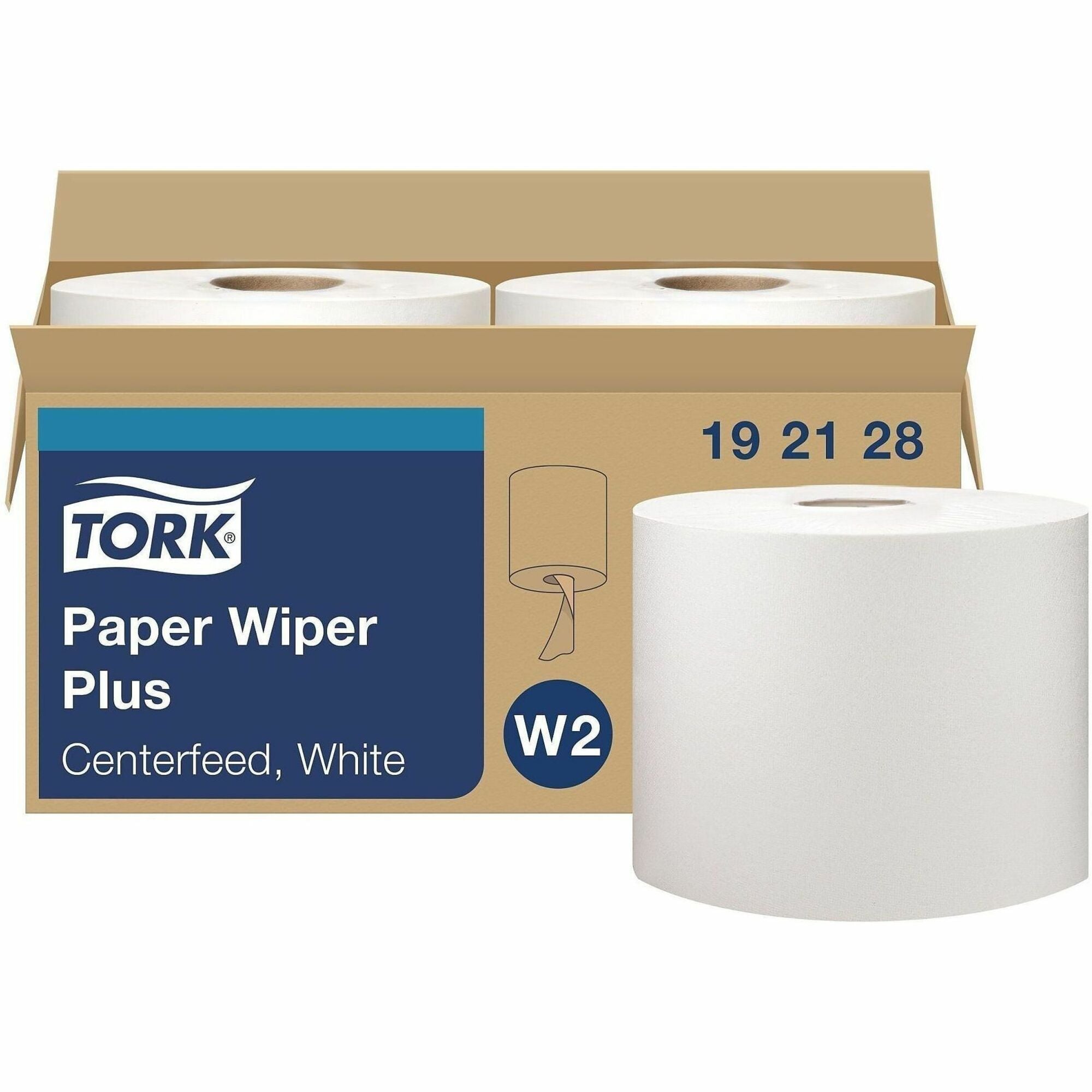 TORK Paper Wiper Plus White W2 - 1 Ply15.20" Length - 300 Sheets/Roll - 3.66" Roll Diameter - 1 3/16" Core - White - Paper - 2 Roll