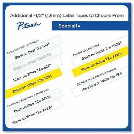 Brother TZe Label Tape - Rectangle - Thermal Transfer - Black on White - Water Resistant - Laminated - 10 Cassette