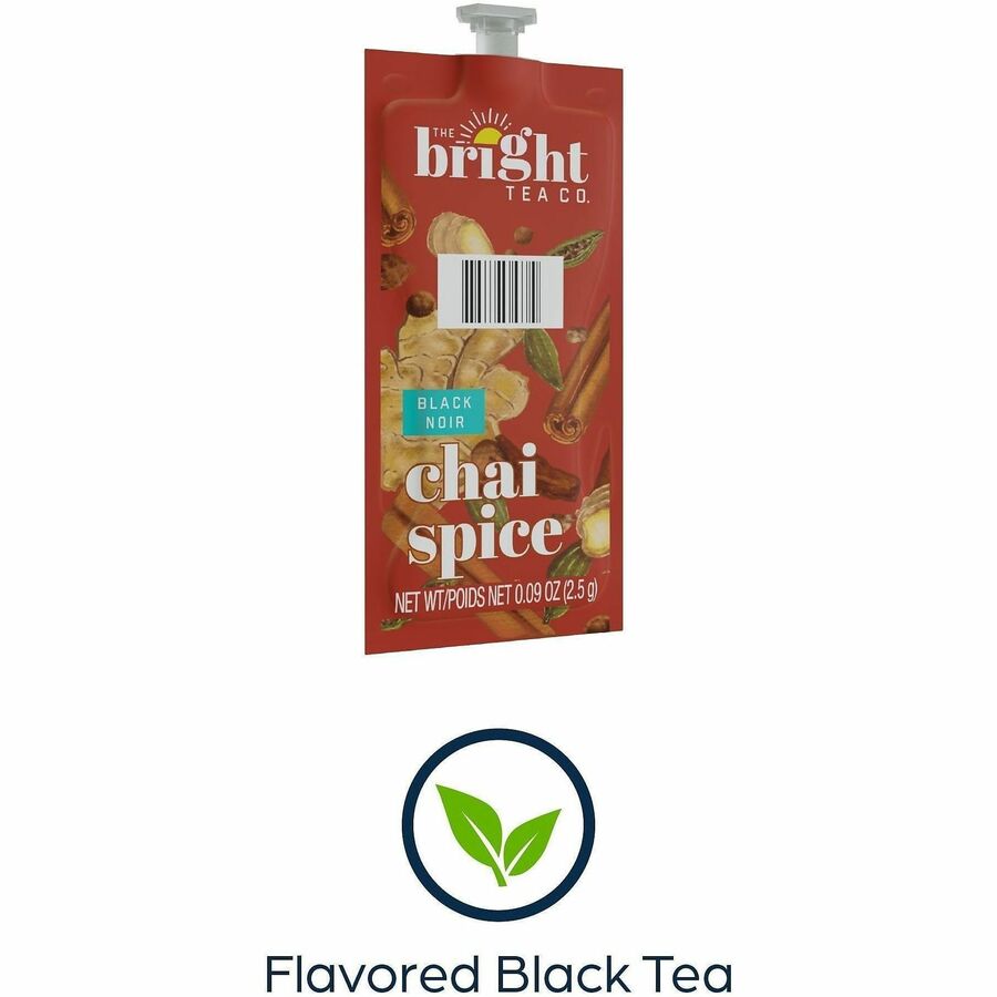Flavia Bright Tea Co. Chai Spice Tea Herbal Tea Freshpack - Compatible with Flavia Aroma, Flavia Creation 300, FLAVIA Creation 600 - Herbal Tea - Caffeinated - Kosher - 100 / Carton