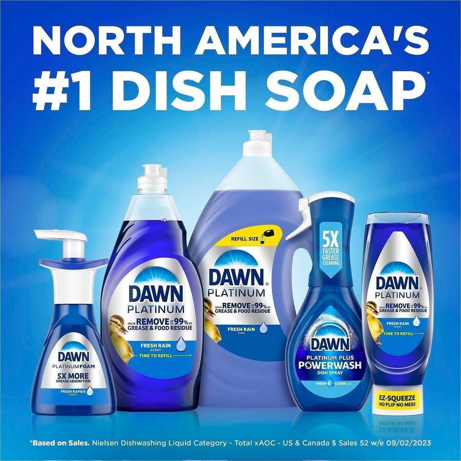 Dawn Platinum Powerwash Dish Spray Refill - 16 fl oz (0.5 quart) - Fresh Scent - Biodegradable, Refillable - 1 Bottle