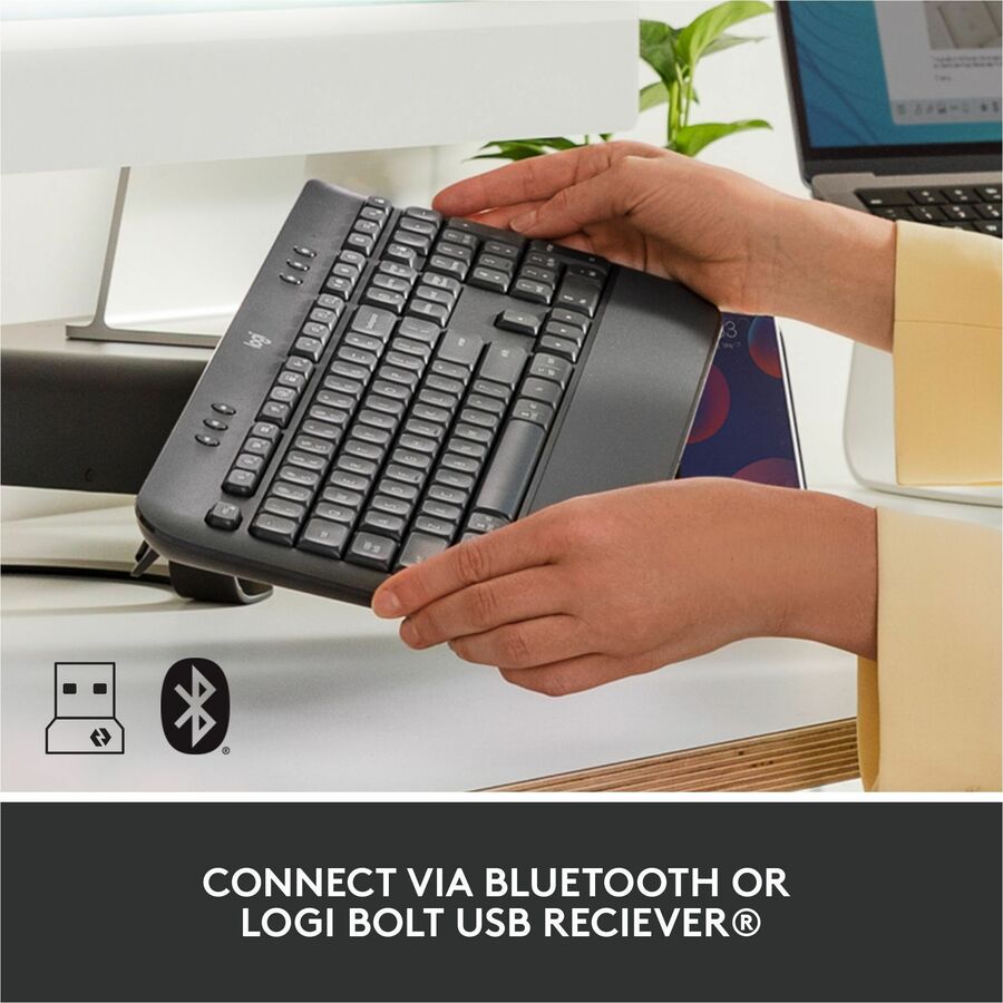 Logitech Signature K650 (Graphite) - Wireless Connectivity - Bluetooth/RF - 5.1 - 32.81 ft - ChromeOS - PC, Mac - AA Battery Size Supported - Graphite