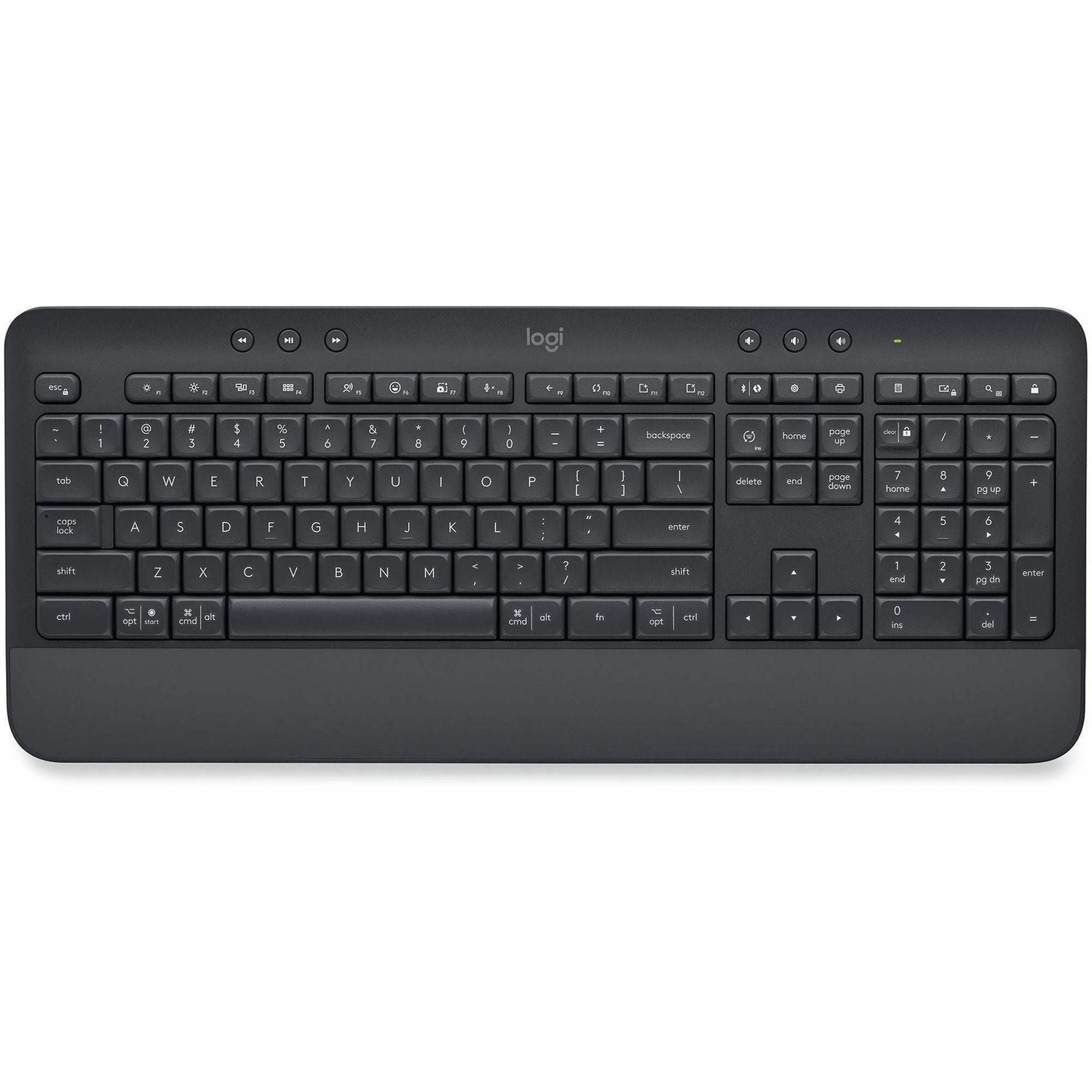 Logitech Signature K650 (Graphite) - Wireless Connectivity - Bluetooth/RF - 5.1 - 32.81 ft - ChromeOS - PC, Mac - AA Battery Size Supported - Graphite