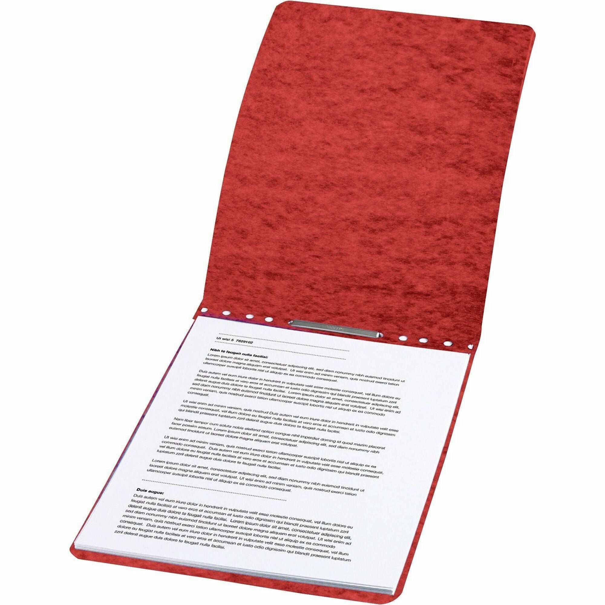 ACCO Presstex Letter Report Cover with Fastener - 3" Folder Capacity - Prong Fastener(s) - 3" Fastener Capacity - Top Tab Location - 20 pt. - Brick Red - Reinforced, Moisture Resistant, Top Bound, Stackable, Flat, Spine, Tear Resistant, Tyvek Tape Spin...
