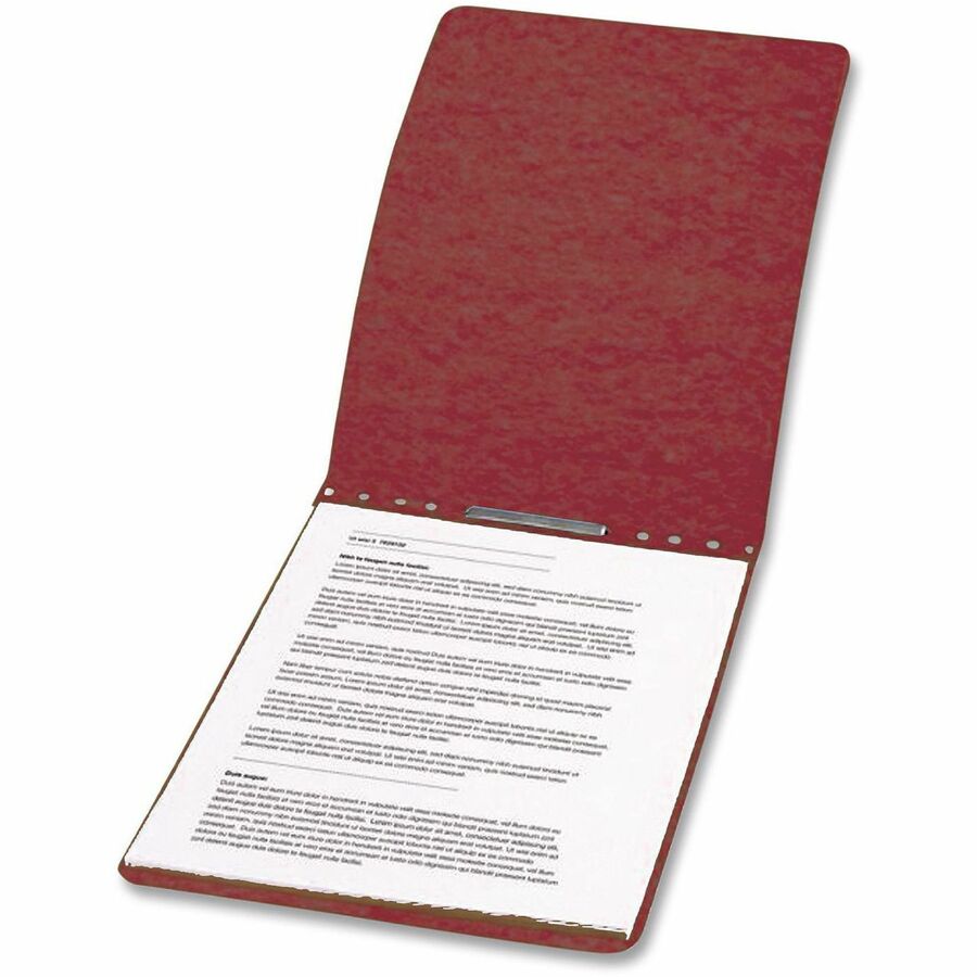 ACCO Presstex Letter Report Cover with Fastener - 3" Folder Capacity - Prong Fastener(s) - 3" Fastener Capacity - Top Tab Location - 20 pt. - Brick Red - Reinforced, Moisture Resistant, Top Bound, Stackable, Flat, Spine, Tear Resistant, Tyvek Tape Spin...