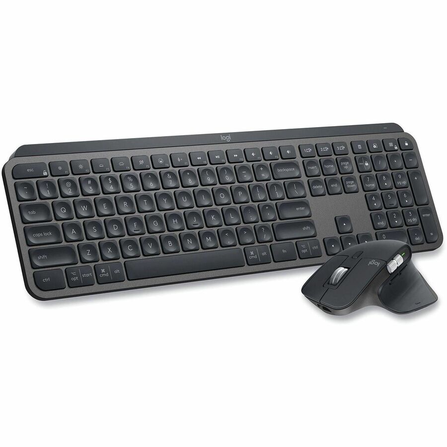Logitech MX Keys Combo for Business Keyboard & Mouse - USB Wireless Bluetooth Keyboard - USB Wireless Bluetooth Mouse - Darkfield - 8000 dpi - 7 Button - Scroll Wheel - Right-handed - Compatible with PC, Mac - 1 Each