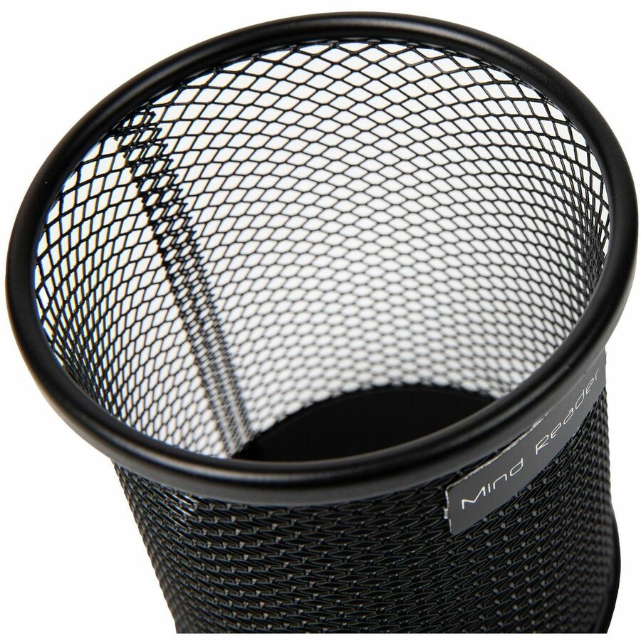 Mind Reader Multi-Purpose Desk Organizer Set - 3.8" Height x 3.5" Width - Metal Mesh - Black - Sturdy, Durable, Lightweight, Portable - 3 / Pack