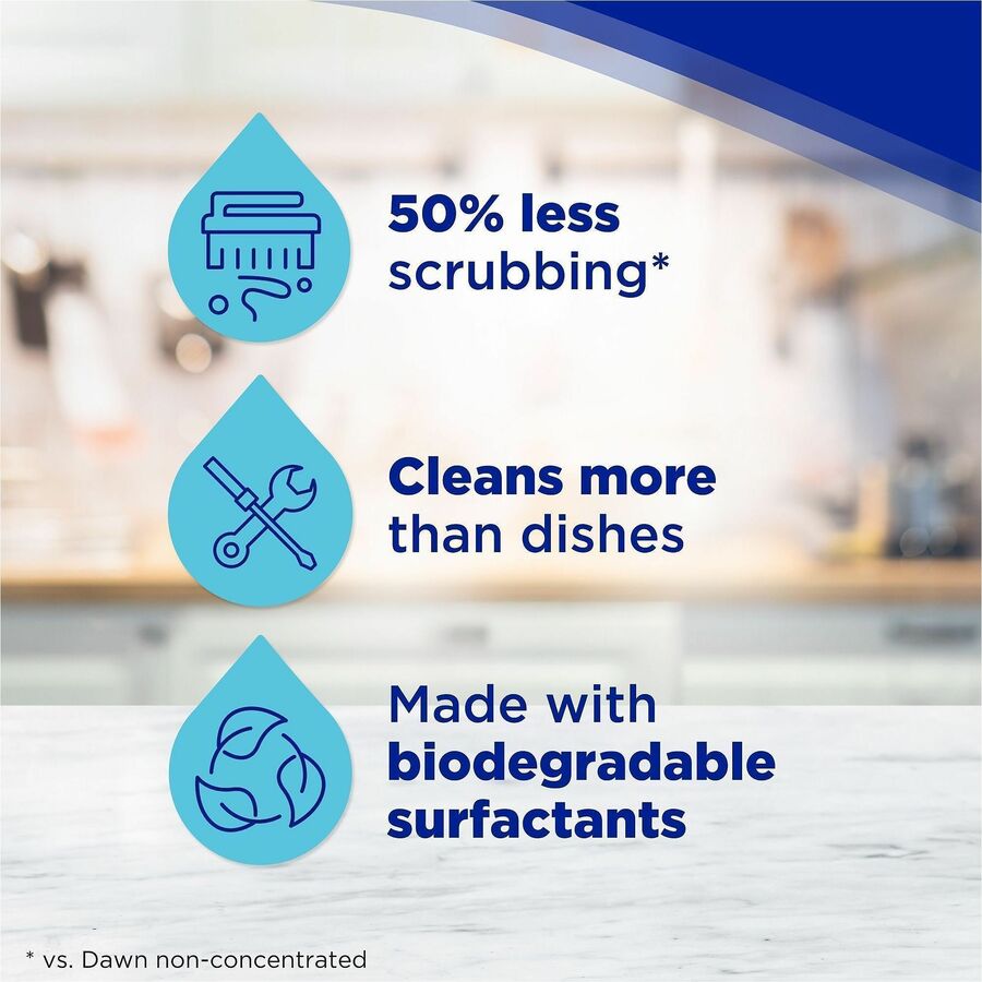 Dawn Ultra Dish Liquid Soap - For Multipurpose - Liquid - 38 fl oz (1.2 quart) - Recommended For: Grease Remover, Oil Remover, Spill Remover, Grime Remover, Stain Remover - Blue - 8 / Carton