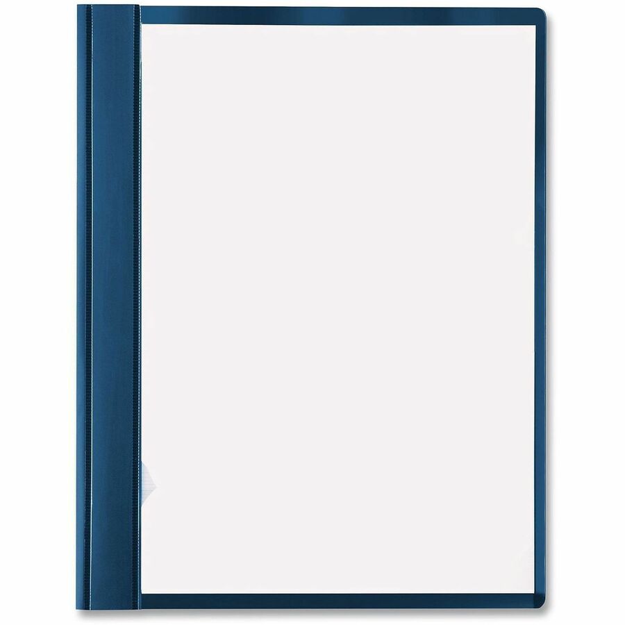 ACCO Letter Report Cover with Fastener - 8 1/2" x 11" - 100 Sheets Capacity - Vinyl - Blue - Water Resistant - 0% Recycled - 10 / Pack