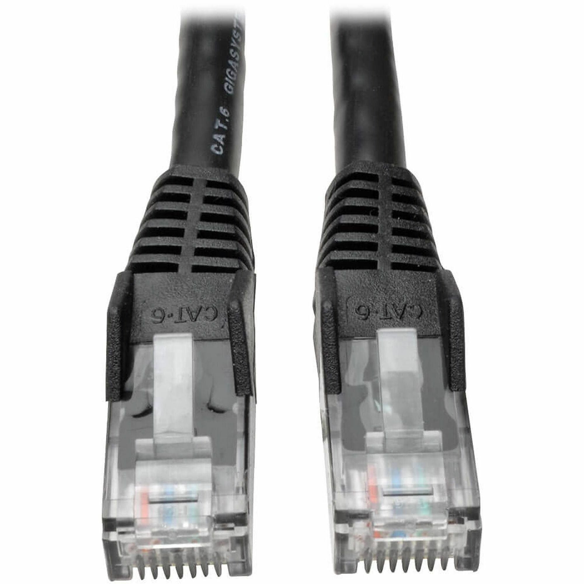 Tripp Lite series 25-ft. Cat6 Black Gigabit Patch Cord Snagless Molded - 25 ft Category 6 Network Cable for Network Device - First End: 1 x RJ-45 Network - Male - Second End: 1 x RJ-45 Network - Male - 10 Gbit/s - Patch Cable - Gold Plated Contact - CM...