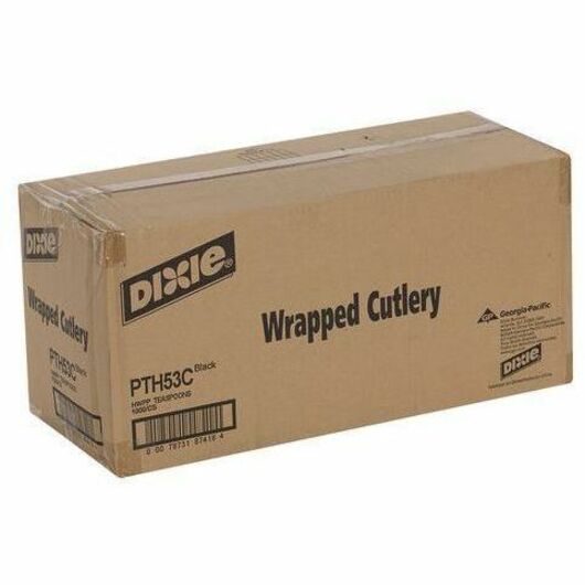Dixie Cutlery Set - Spoon - Spoon - Food - Disposable - Plastic, Polypropylene - Black - 1000 / Case