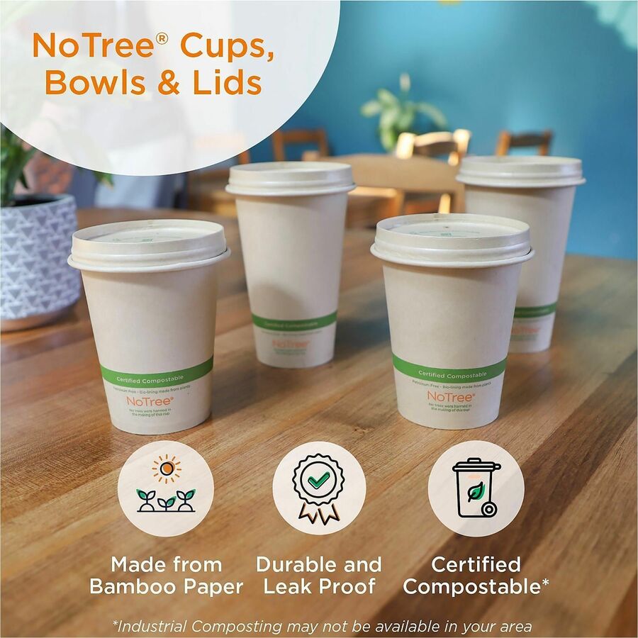 World Centric NoTree Paper Hot Cups - 4 fl oz - Natural - Paper - Hot Drink, Beverage, Tea, Hot Chocolate, Coffee - 20 / Carton