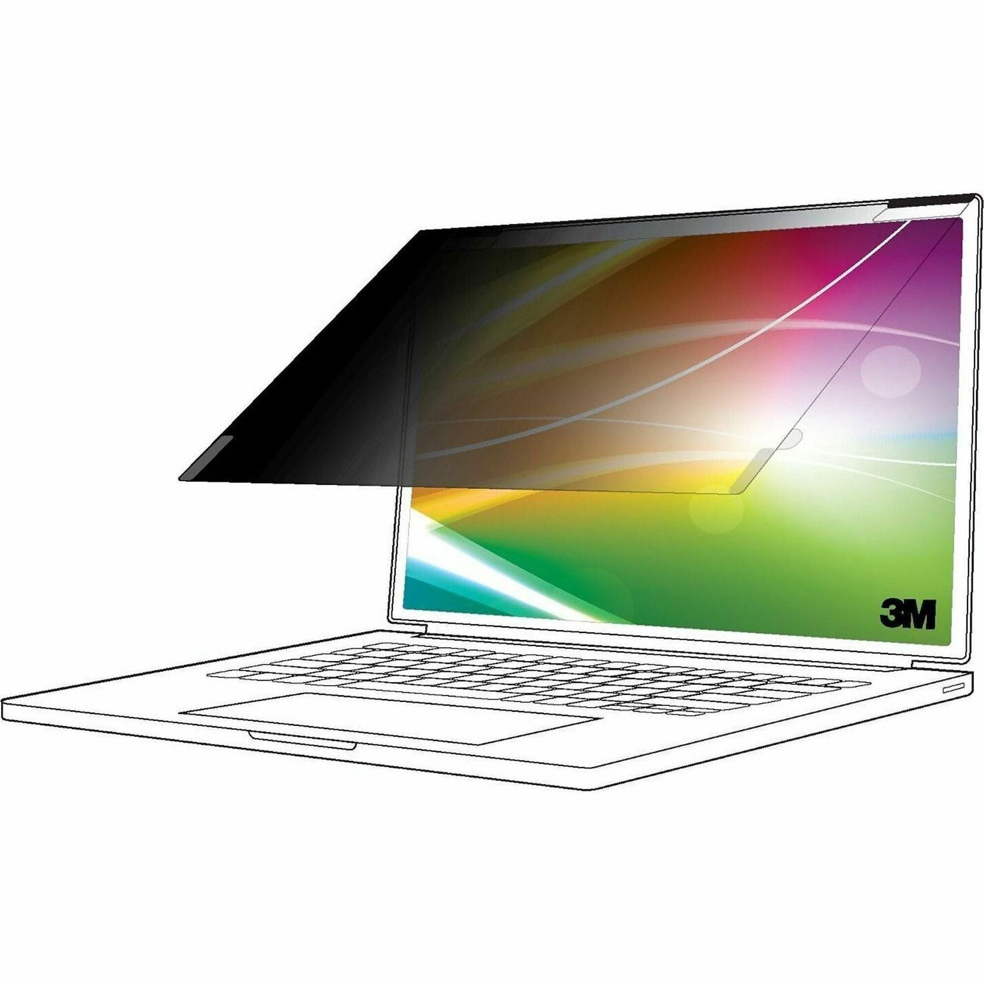 3M Privacy Screen Filter Black, Matte - For 13.5" LCD 2 in 1 Notebook - 3:2 - Scratch Resistant, Fingerprint Resistant - Anti-glare - 1 Each