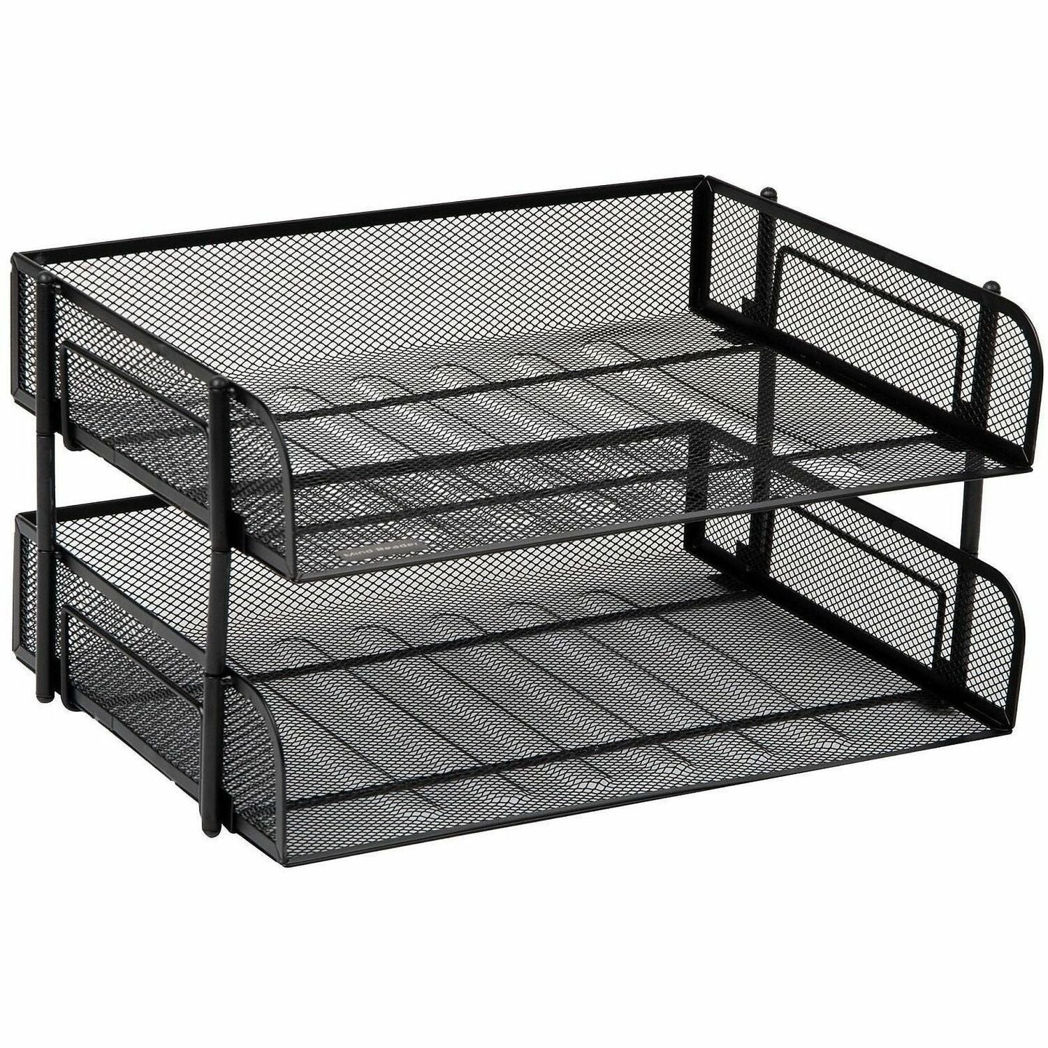 Mind Reader Tiered Stackable Paper Trays - 2 Tier(s) - Vertical - 7.25" Height x 10" Width x 13.50" Depth - Desktop - Stackable - Durable, Compact, Sturdy - Black - Steel Mesh - 1 Each