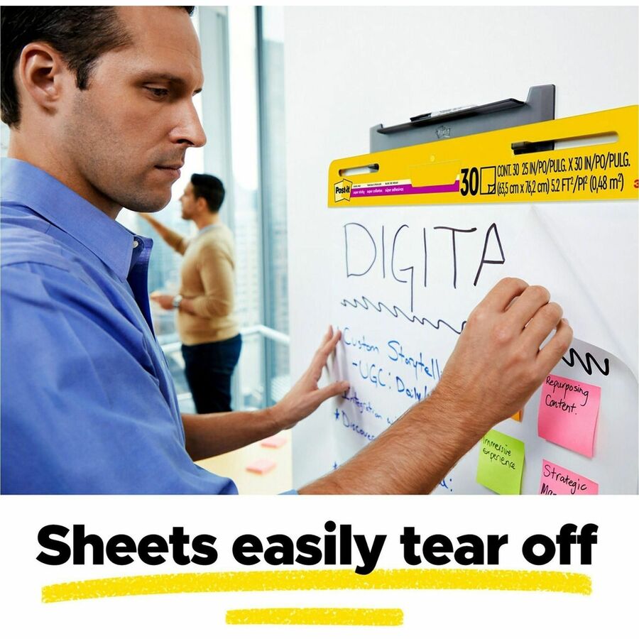 Post-it&reg; Super Sticky Easel Pad - 25" x 30" Sheet Size - White Cover - 8 / Pack