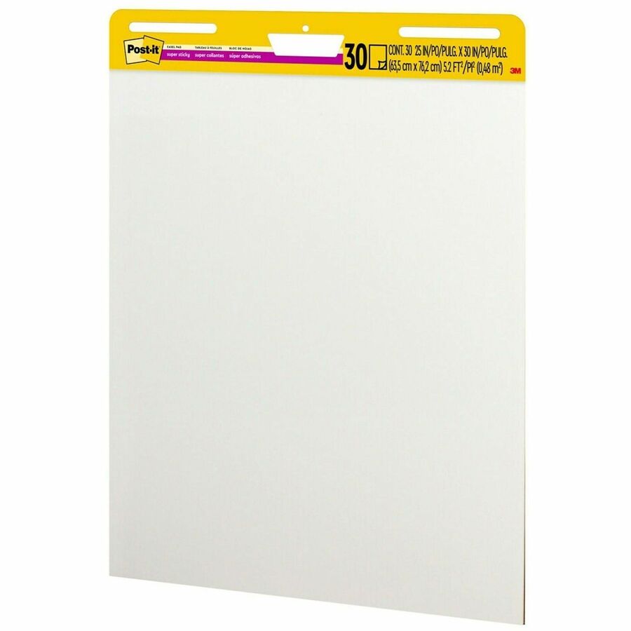 Post-it&reg; Super Sticky Easel Pad - 25" x 30" Sheet Size - White Cover - 8 / Pack