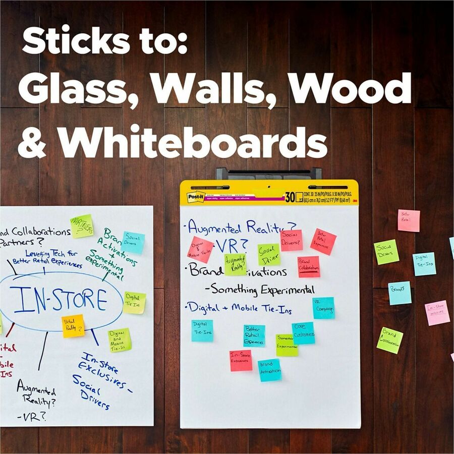 Post-it&reg; Super Sticky Easel Pad - 25" x 30" Sheet Size - White Cover - 8 / Pack