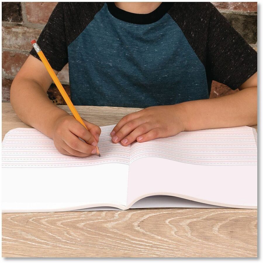 Mead Gr K-2 Classroom Primary Journal Story Tablet - 1 Subject(s) - 100 Sheets - Printed - Sewn - 7 1/2" x 9 3/4" Sheet Size - Blue Marble Cover - Half Ruled Page, Double Sided Sheet, Manuscript Alphabet, Smooth, Opaque, Undated - 1 Each