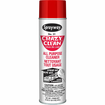 Sprayway Crazy Clean All-Purpose Cleaner - Ready-To-Use - 19 fl oz (0.6 quart) - Deodorize, Non-abrasive - White - 1 Each