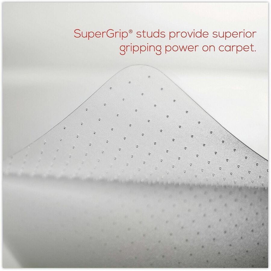 Deflecto SuperMat Medium Pile Carpet Chairmat - Medium Pile Carpet, Commercial, Home Office, Indoor, Floor - 48" Length x 36" Width - Rectangular - Vinyl - Clear - 1 Each