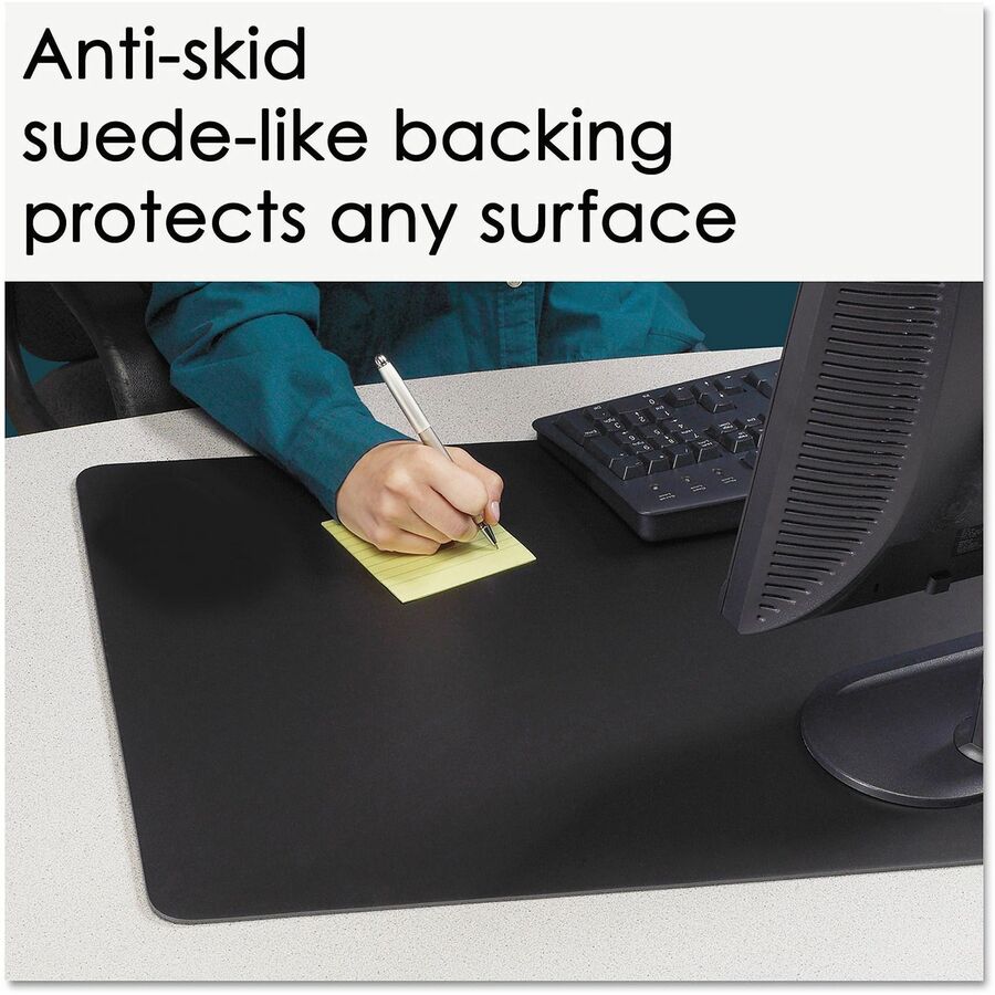 Artistic Rhinolin II Ultra Smooth Desk Pad - Rectangular - 24" Width x 17" Depth - Foam Backing - Polyvinyl Chloride (PVC), Rhinolin - Black