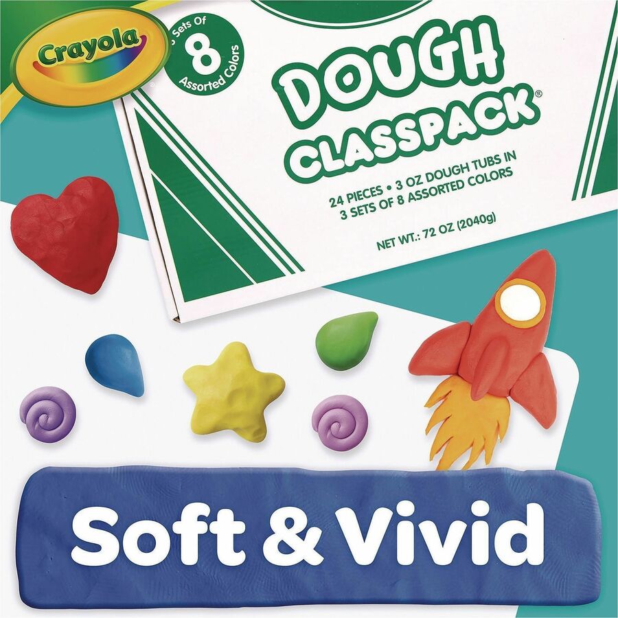 Crayola Dough Classpack, 24 Count - Classroom - Recommended For 2+ Year - Assorted - 1 Each