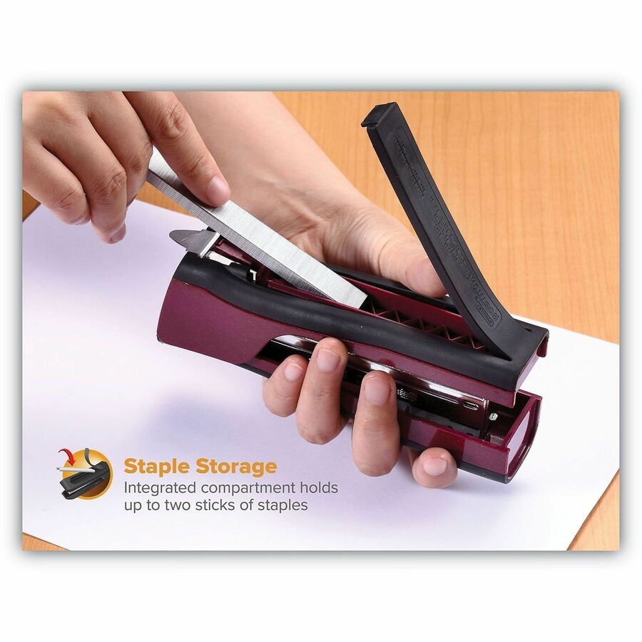 Bostitch Dynamo Stapler with Pencil Sharpener - Staples Upto 20 Sheet - Holds Upto 210 Staple - Full Strip - Magenta - 1 Each
