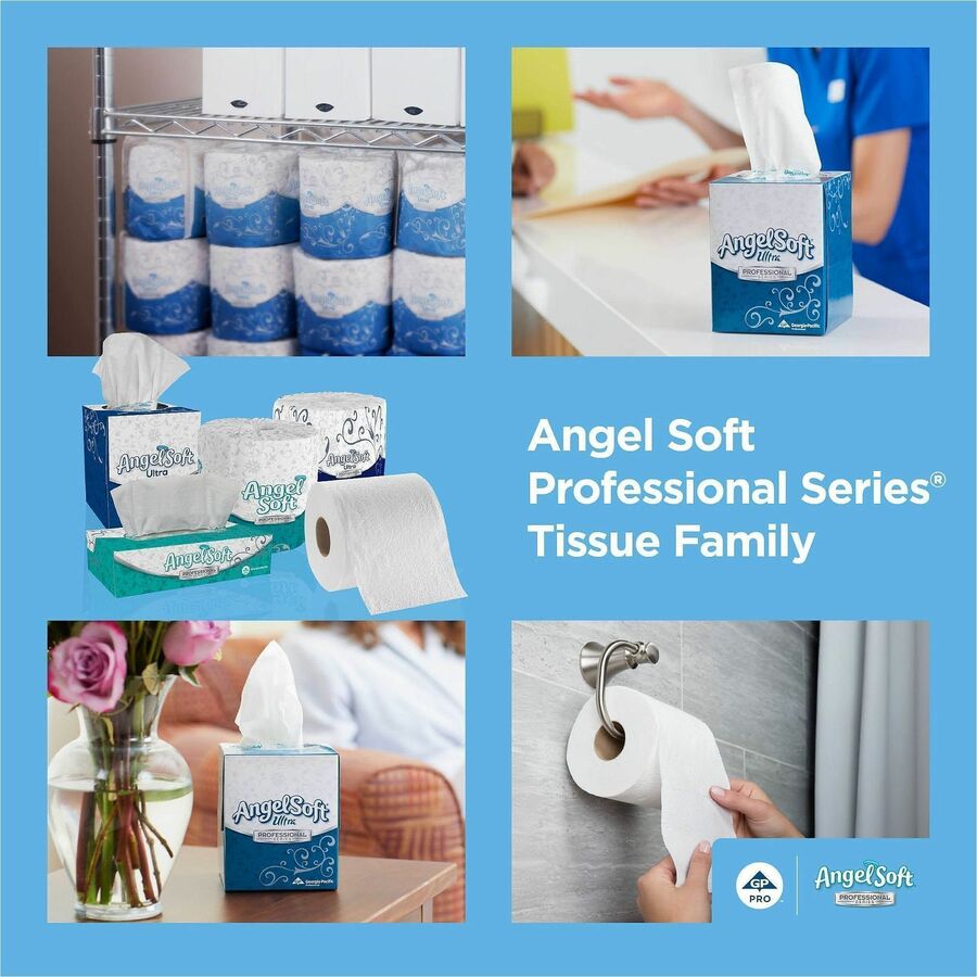 Angel Soft Professional Series Ultra Facial Tissue - 2 Ply - 5" Width x 8" Length - White - Fiber - 60 / Carton