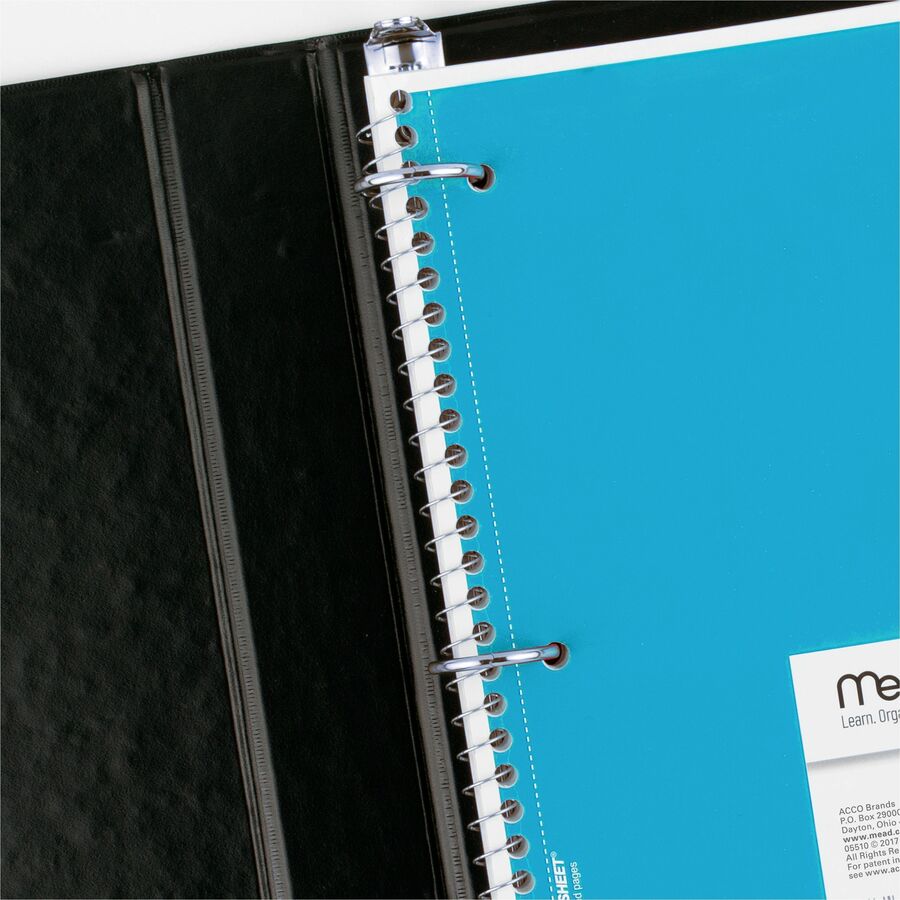 Mead Notebook - 1 Subject(s) - 70 Sheets - 70 Pages - Wire Bound - Wide Ruled, Legal Ruled Front Ruling - 3 Hole(s) - 20 lb Basis Weight - 7 1/2" x 10 1/2" Sheet Size - 10.50" Height x 8.3" Width x 0.5" Depth - Black, Blue, Green, Purple, Red, Yellow C...