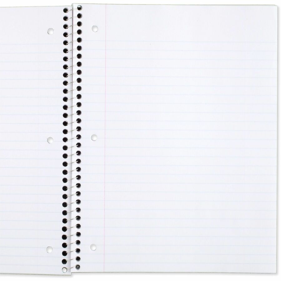 Mead Notebook - 1 Subject(s) - 70 Sheets - 70 Pages - Wire Bound - Wide Ruled, Legal Ruled Front Ruling - 3 Hole(s) - 20 lb Basis Weight - 7 1/2" x 10 1/2" Sheet Size - 10.50" Height x 8.3" Width x 0.5" Depth - Black, Blue, Green, Purple, Red, Yellow C...