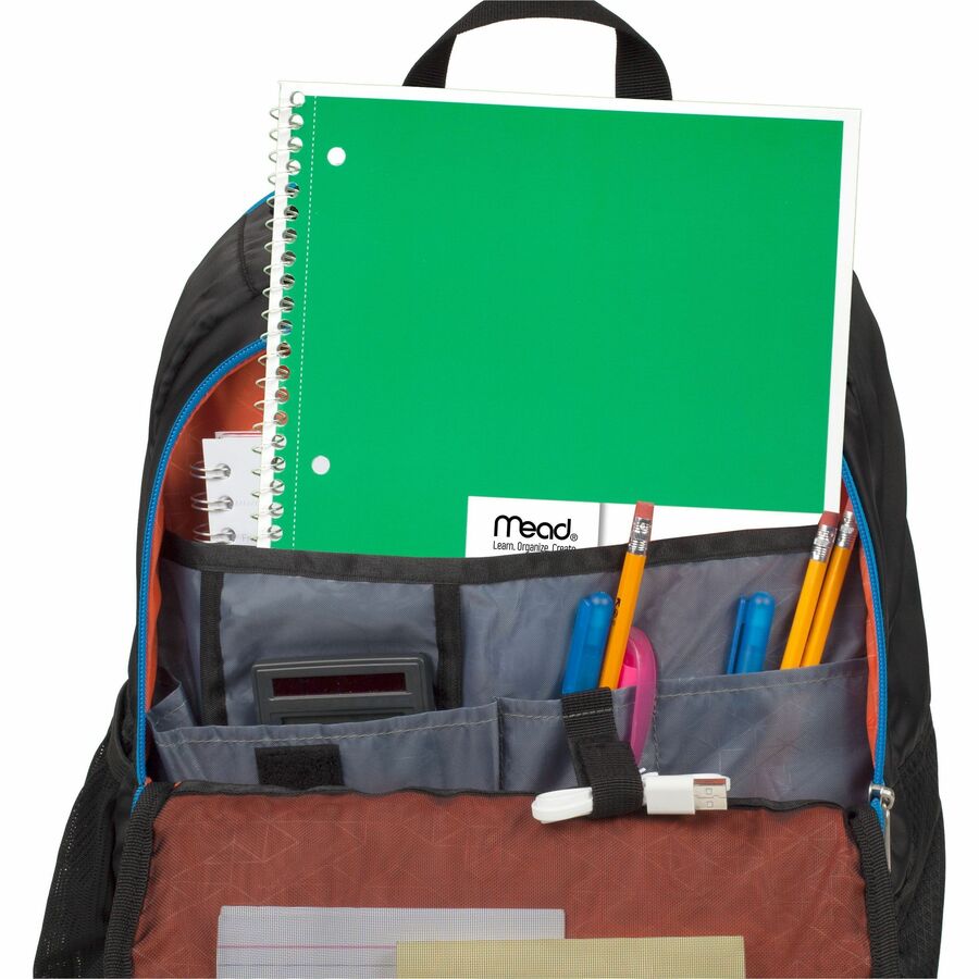 Mead Notebook - 1 Subject(s) - 70 Sheets - 70 Pages - Wire Bound - Wide Ruled, Legal Ruled Front Ruling - 3 Hole(s) - 20 lb Basis Weight - 7 1/2" x 10 1/2" Sheet Size - 10.50" Height x 8.3" Width x 0.5" Depth - Black, Blue, Green, Purple, Red, Yellow C...