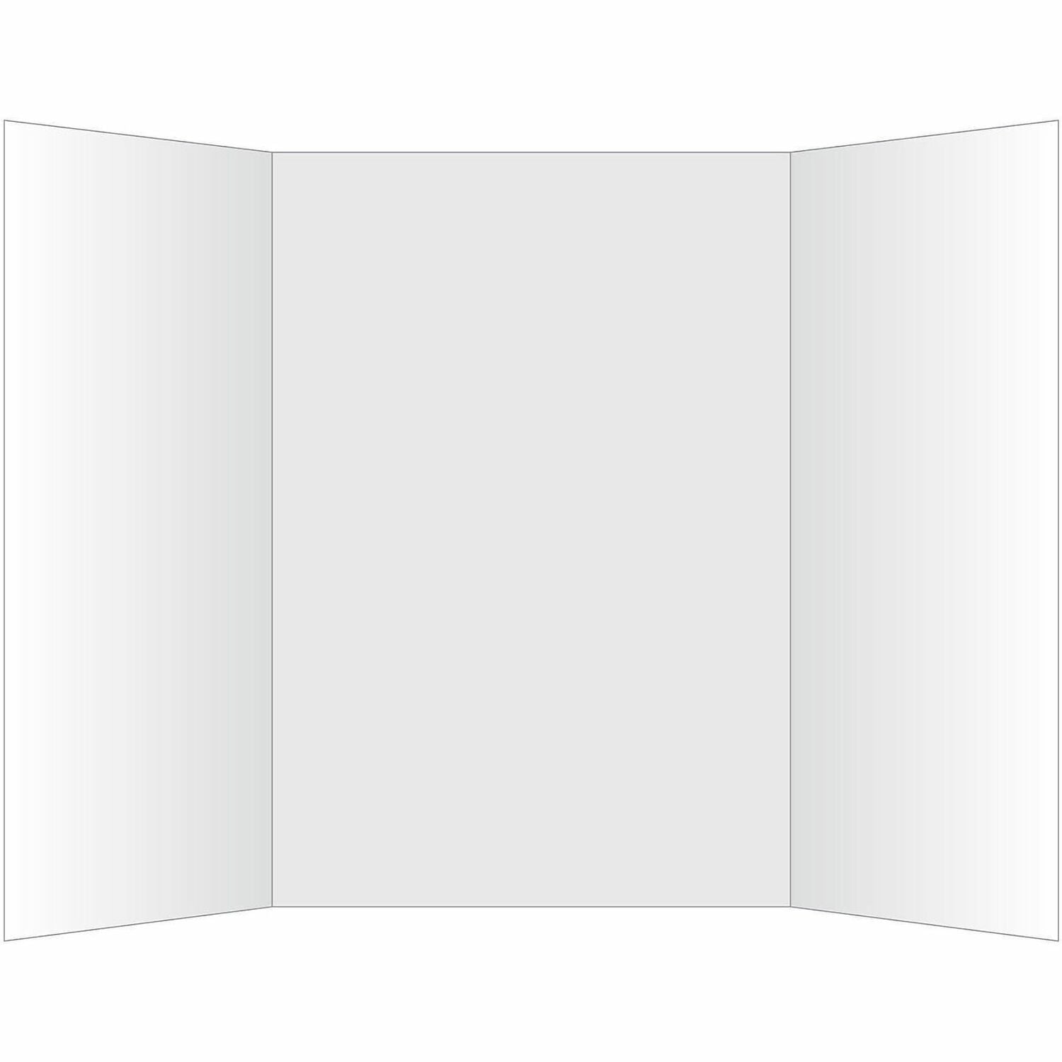 Geographics Royal Brites Tri-Fold Project Boards - 40" Board Height x 28" Board Width - White Surface - Durable, Tri-fold, Dual Sided Display - 12 / Carton