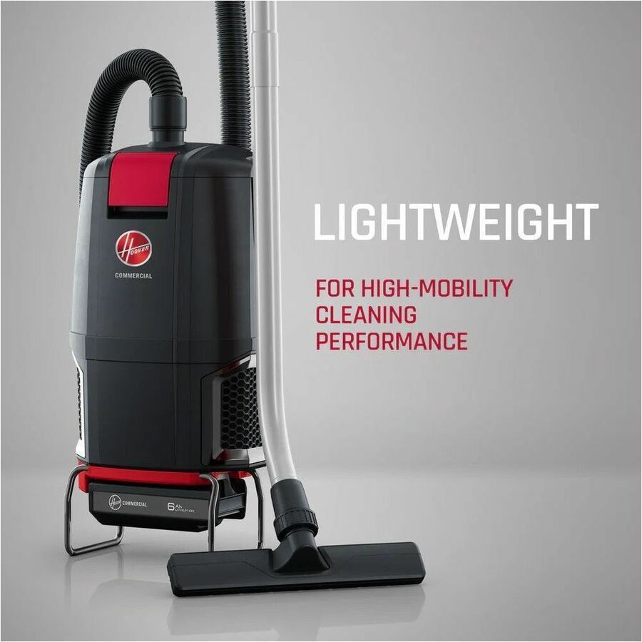 Hoover Commercial  40V  Brushless  Backpack  Tool  Only - 450 W Motor - Bagged - Hose, Wand - 5 ft Hose Length - HEPA - 607.4 gal/min - DC Supply - Battery Rechargeable - 40 V DC - 12.50 A - 450 W Rated Input Power - 71 dB(A) Noise Level - Black