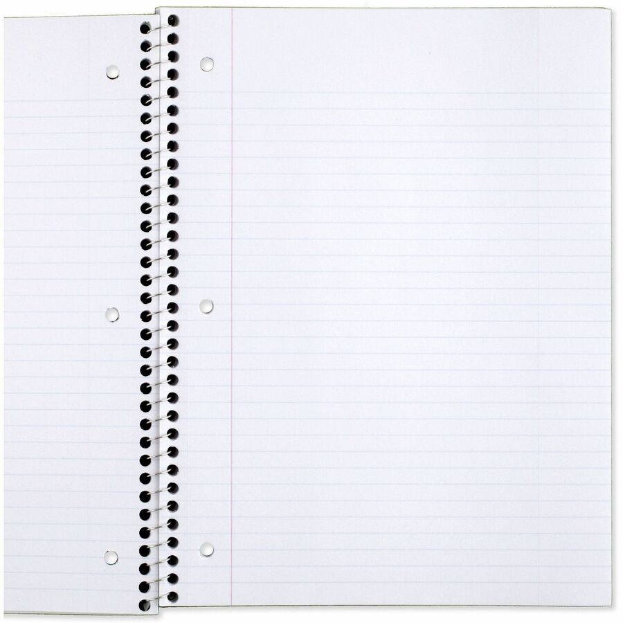 Mead Notebook - 1 Subject(s) - 70 Sheets - 70 Pages - Wire Bound - 3 Hole(s) - 7 1/2" x 10 1/2" Sheet Size - 10.50" Height x 8.3" Width x 0.5" Depth - Black, Blue, Green, Purple, Red, Yellow Cover - Opaque, Double Sided Sheet, Perforated, Easy Tear, Du...