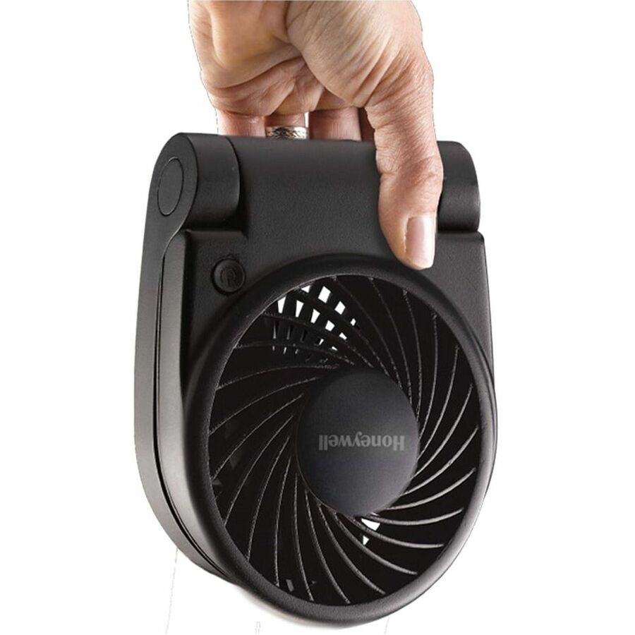 Honeywell Turbo on the Go Portable Personal Fan, HTF090B - 1 Speed - Carrying Handle, Compact, Foldable - 12.5" Height x 4.7" Width - Black