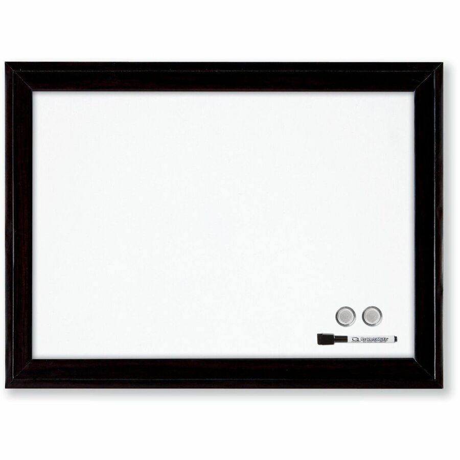 Quartet Home D&eacute;cor Magnetic Dry-Erase Board, 17" x 23" , Ebony Frame - 23" (1.9 ft) Width x 17" (1.4 ft) Height - White Painted Steel Surface - Ebony Wood Frame - Horizontal/Vertical - Magnetic - Smooth Writing, Easy to Clean - 1 Each