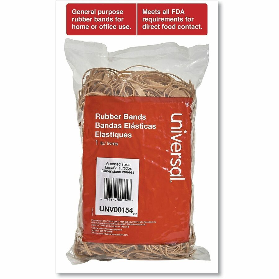 Universal Standard Rubber Bands - Size: #54, Assorted - Elastic - Rubber - Beige - 1 Pack