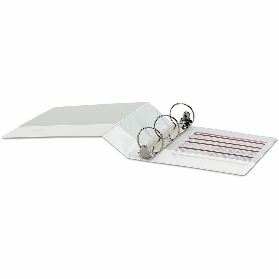 Universal Economy Round Ring View Binder, 3 Rings, 3" Capacity, 11 x 8.5, White - 3" Binder Capacity - 460 Sheet Capacity - 3 Ring(s) - Fastener(s): Ring - Pocket(s): 2, Inside Front & Back - Polypropylene - White - Non-stick - 1 Each