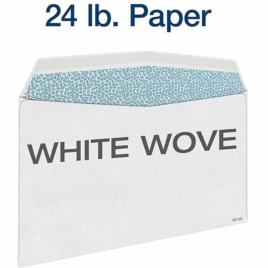 Adams W-2 Envelopes - 5 5/8" Width x 9" Length - 24 lb - Gummed Flap - White - Wove Paper - 24 / Pack