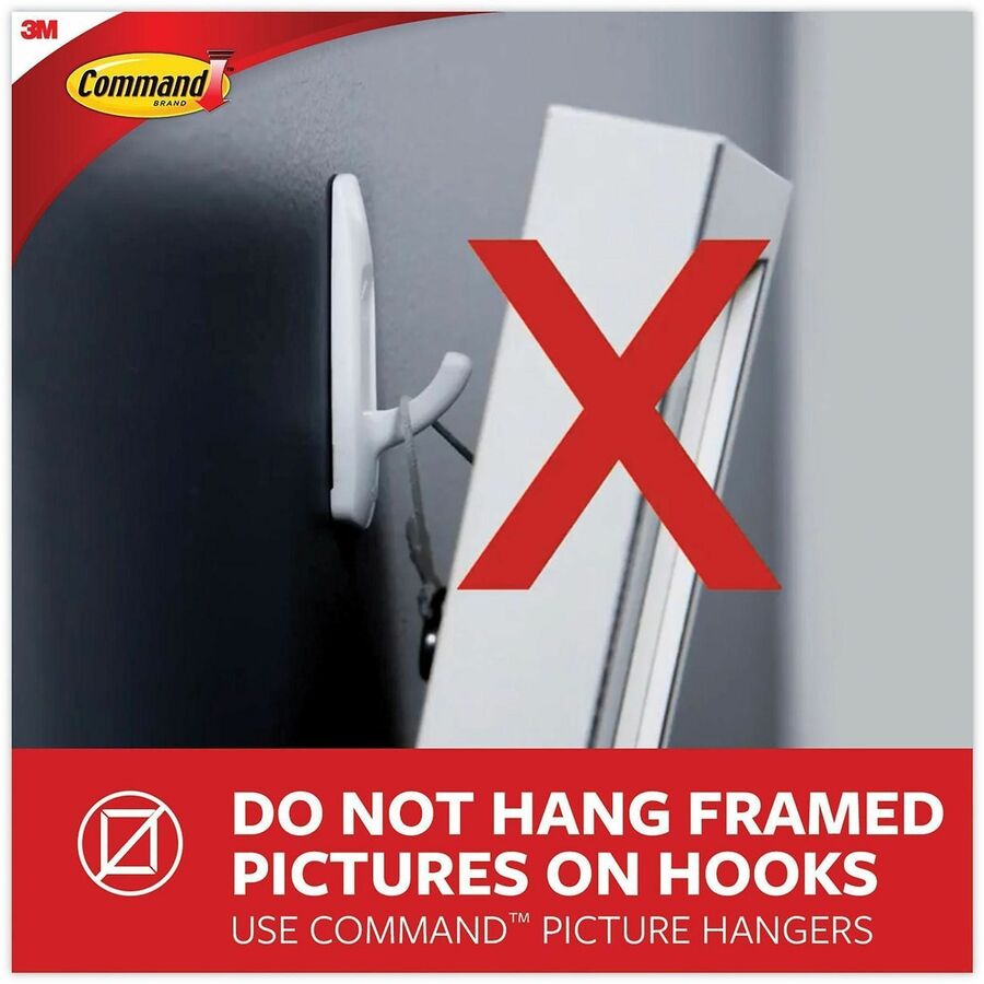 Command Hanging Hooks Assortment - 14 Hooks - 3 Small Hook - 3 Medium Hook - 2 Large Hook - 16 lb (7.26 kg) Capacity - Adhesive - Assorted - Wire Hook - for General Purpose, Home, Wood, Tile, Glass, Metal, Hat, Calendar, Decoration, Fabric, Smooth Surf...