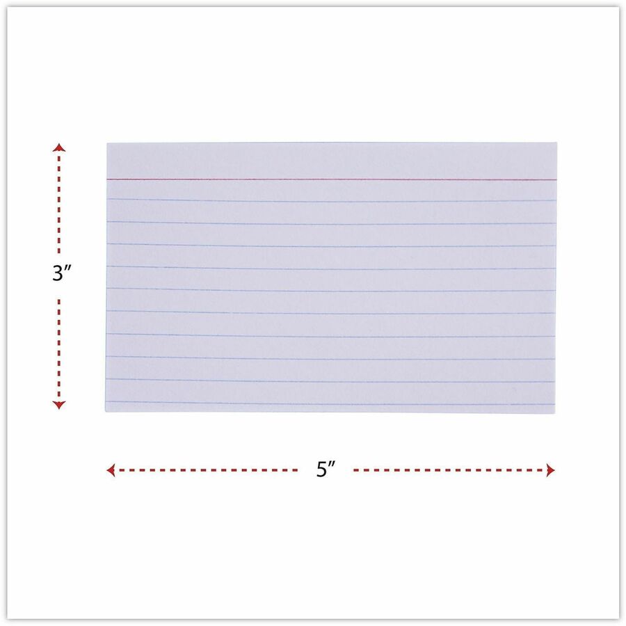 Universal Printable Index Card - 3" x 5" - Acid-free, Ruled - White - 100 / Pack