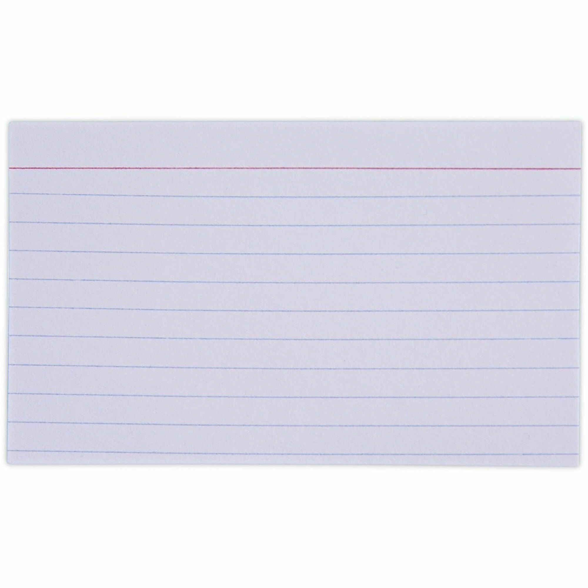 Universal Printable Index Card - 3" x 5" - Acid-free, Ruled - White - 100 / Pack