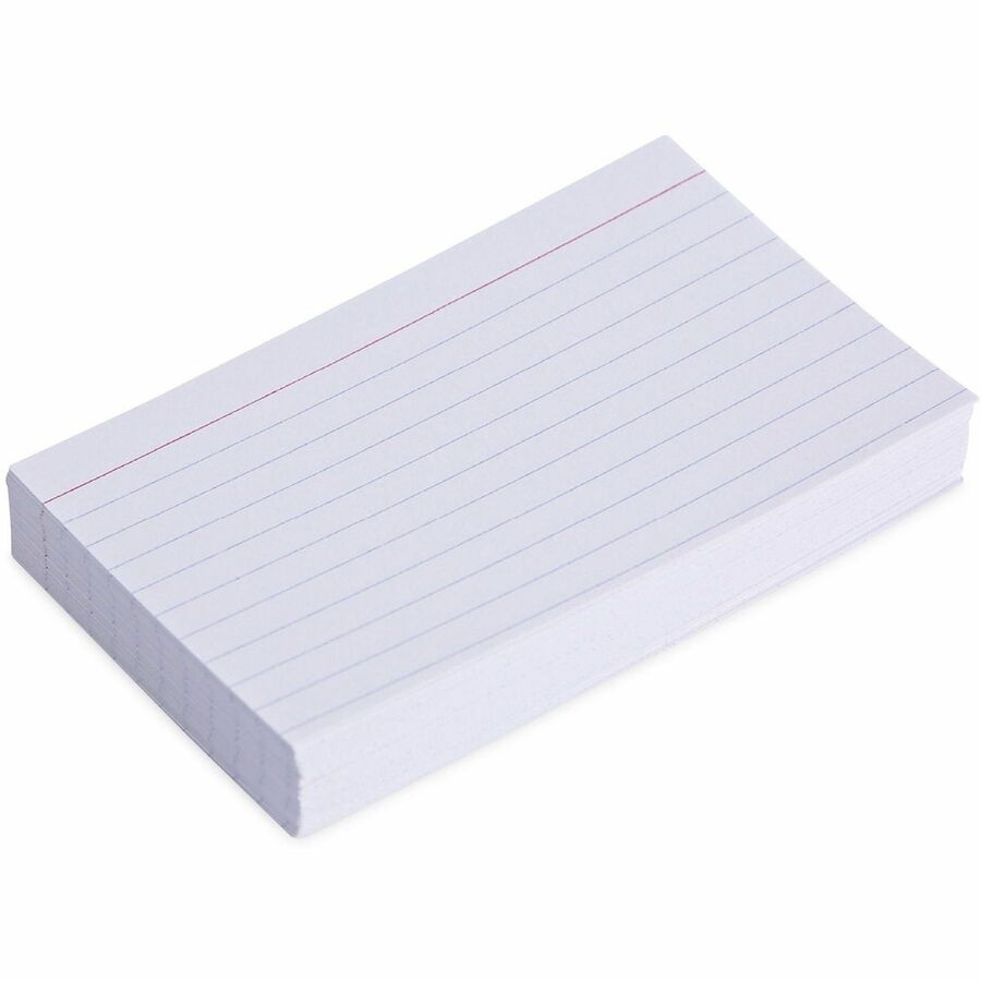 Universal Printable Index Card - 3" x 5" - Acid-free, Ruled - White - 100 / Pack