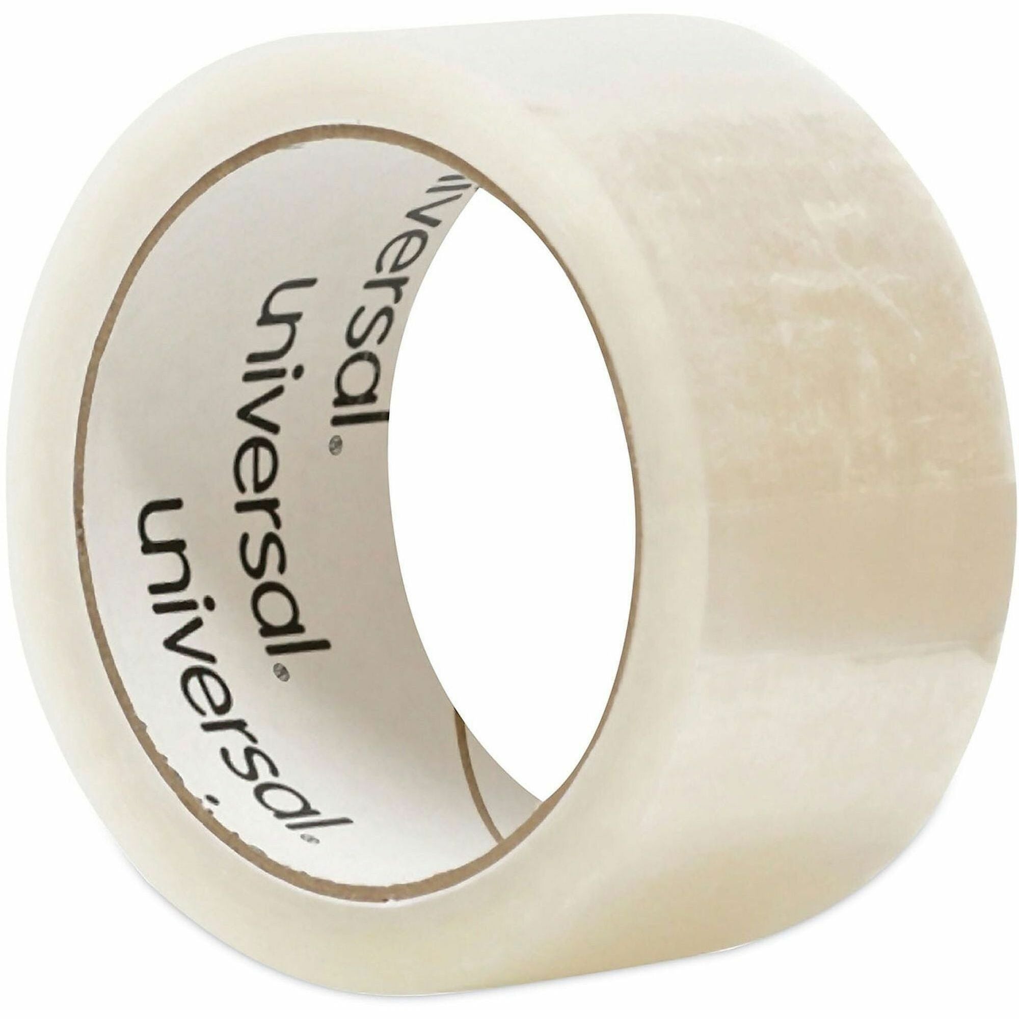 Universal General-Purpose Box Sealing Tape, 3" Core, 1.88" x 54.6 yds, Clear - 54.60 yd Length x 1.88" Width x 2 mil Thickness - 3" Core - Clear - Synthetic Rubber - Plastic Backing - 1 Roll