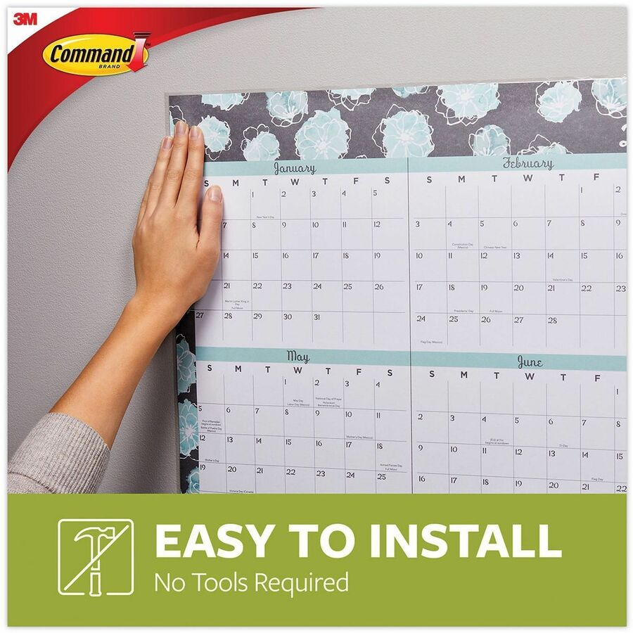 Command Poster Strips 17024-S256NA, Small, White, 256 Strips - 1.75" Length x 0.62" Width x 500 mil Thickness - White - Damage Resistant, Mark Resistant - For Poster, Indoor, Hanging, Smooth Surface, Artwork, Sign, Home, Office, Decorating, Multi Surfa...