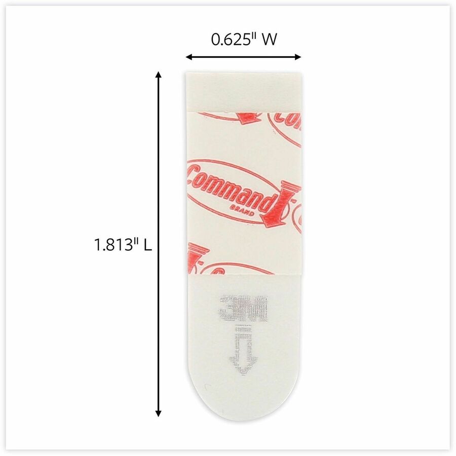 Command Poster Strips 17024-S256NA, Small, White, 256 Strips - 1.75" Length x 0.62" Width x 500 mil Thickness - White - Damage Resistant, Mark Resistant - For Poster, Indoor, Hanging, Smooth Surface, Artwork, Sign, Home, Office, Decorating, Multi Surfa...