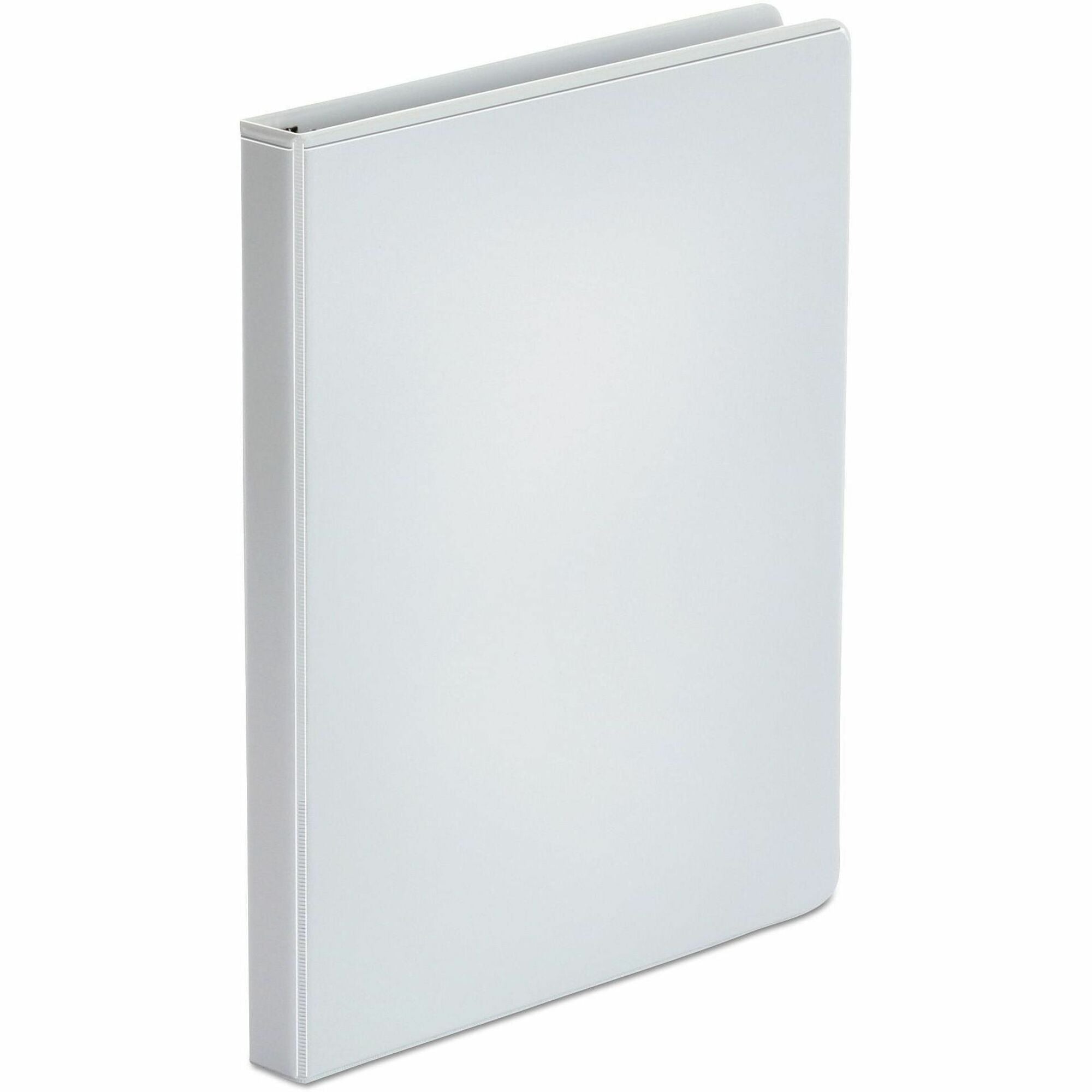 Universal Economy Round Ring View Binder, 3 Rings, 0.5" Capacity, 11 x 8.5, White - 1/2" Binder Capacity - 100 Sheet Capacity - 3 Ring(s) - Fastener(s): Ring - Pocket(s): 2, Inside Front & Back - Polypropylene - White - Non-stick - 1 Each