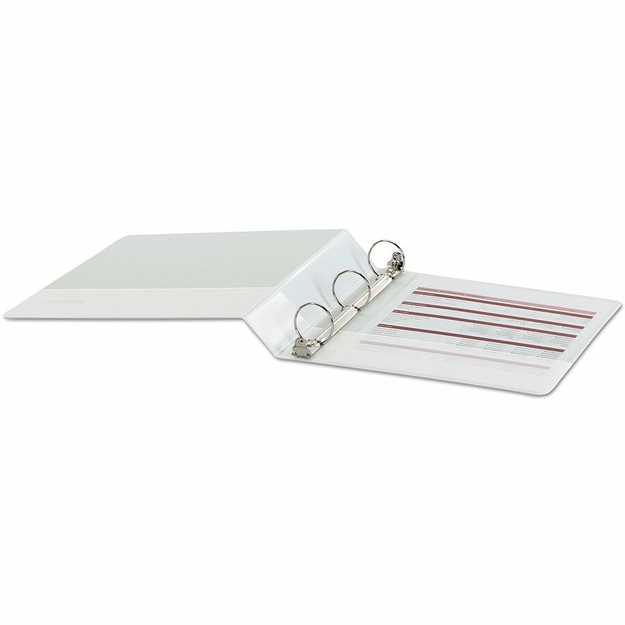 Universal Economy Round Ring View Binder, 3 Rings, 1.5" Capacity, 11 x 8.5, White - 1 1/2" Binder Capacity - 275 Sheet Capacity - 3 Ring(s) - Fastener(s): Ring - Pocket(s): 2, Inside Front & Back - Polypropylene - White - Non-stick - 1 Each
