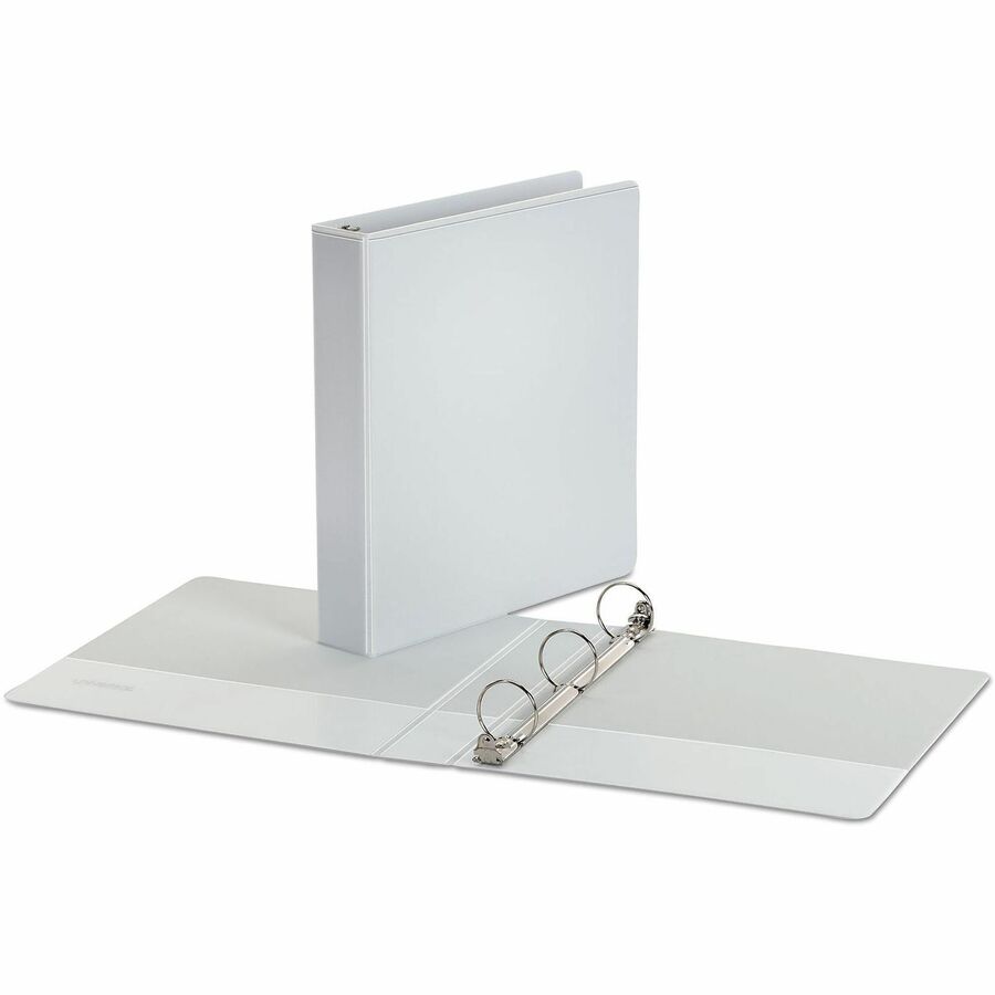 Universal Economy Round Ring View Binder, 3 Rings, 1.5" Capacity, 11 x 8.5, White - 1 1/2" Binder Capacity - 275 Sheet Capacity - 3 Ring(s) - Fastener(s): Ring - Pocket(s): 2, Inside Front & Back - Polypropylene - White - Non-stick - 1 Each