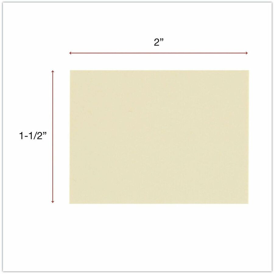 Universal Note Pad - 1 1/2" Flag/Note Width x 2" Flag/Note Length - Rectangle - 100 Sheets per Pad - Unruled - Yellow - Paper - Self-stick, Repositionable, Adhesive Backing - Recycled - 12 / Pack